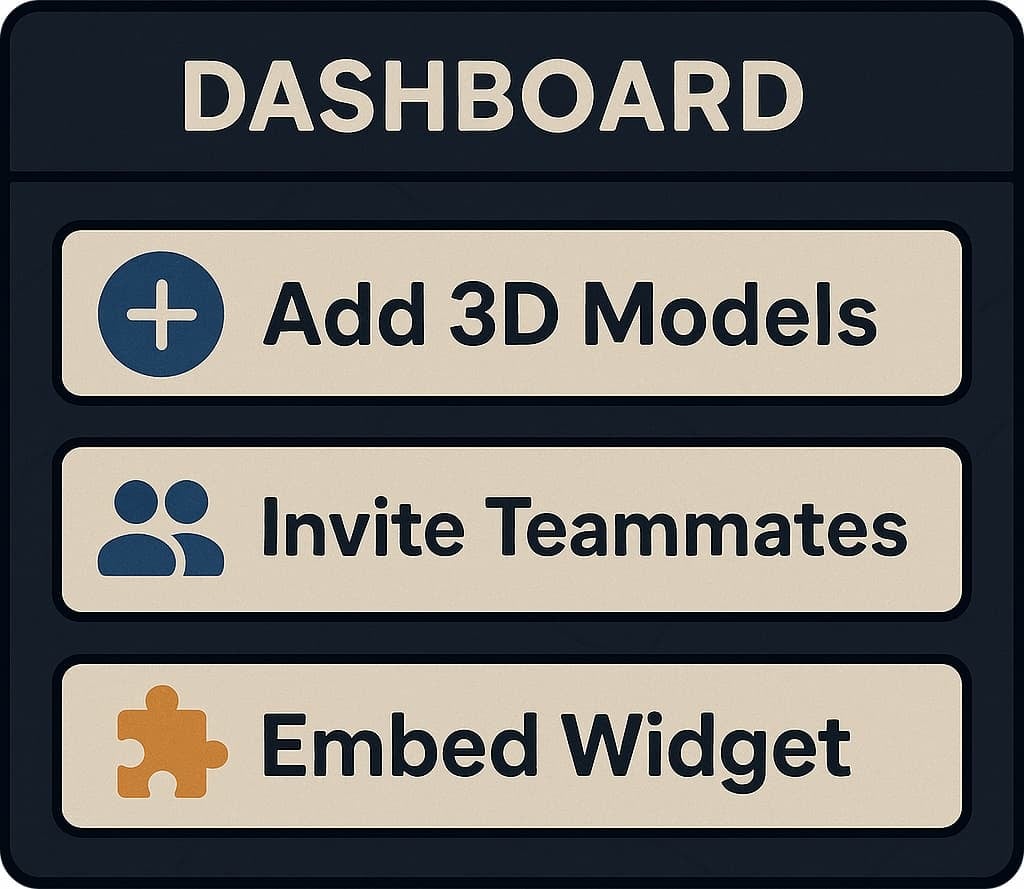 Dashboard with quickstart items