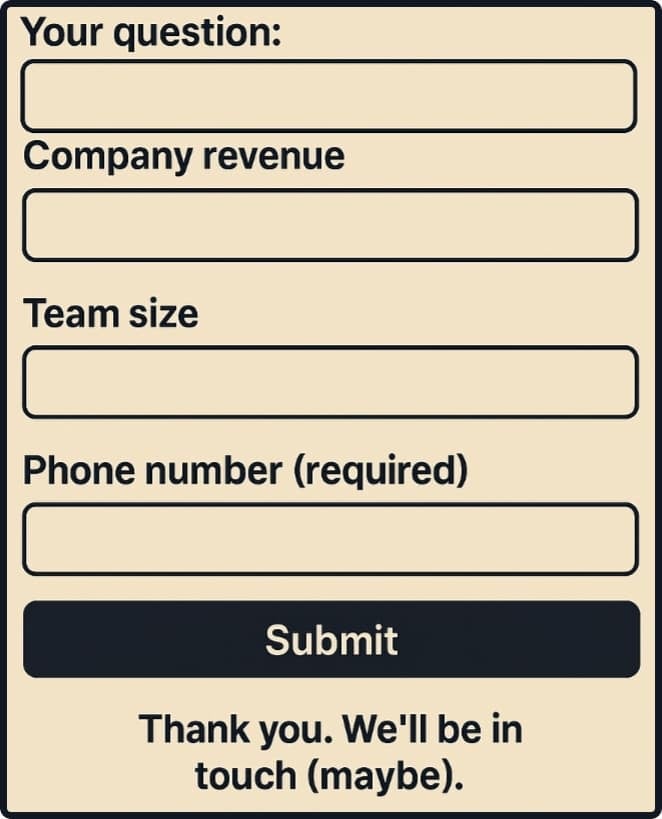 A long contact form