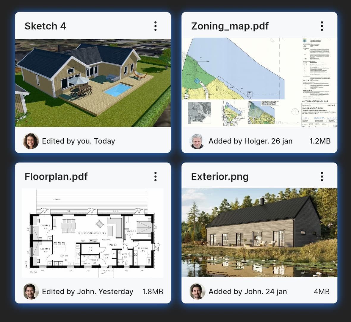 Planned property with annotations and comments