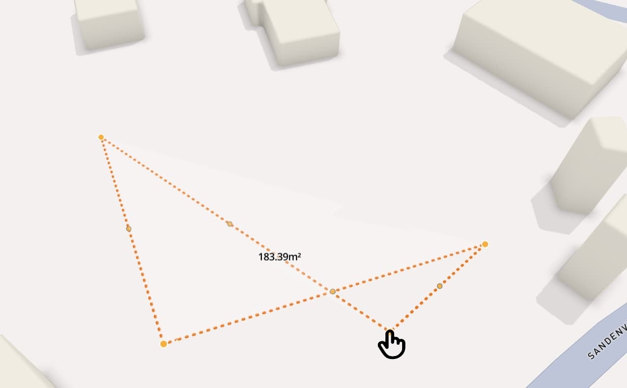 Markera hörnet på den ogiltiga ytan.